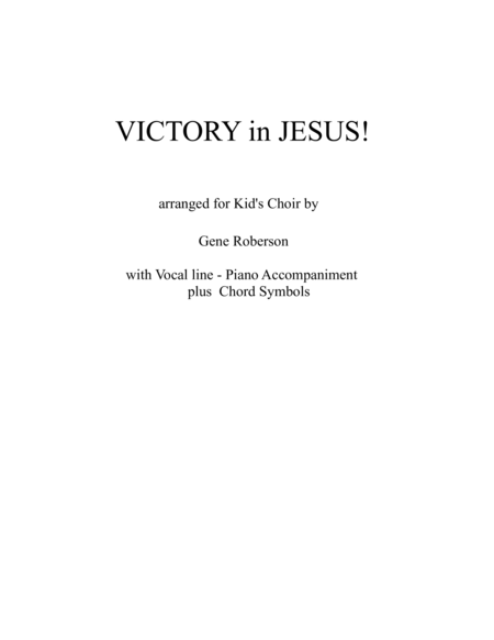 Victory In Jesus Kids Version Sheet Music