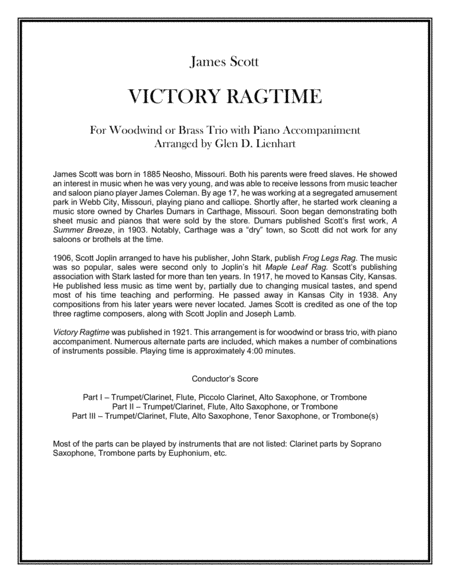 Victory Ragtime Sheet Music