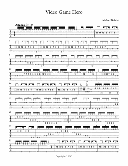 Video Game Hero Sheet Music