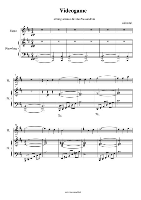 Videogame Per Flute And Piano Sheet Music