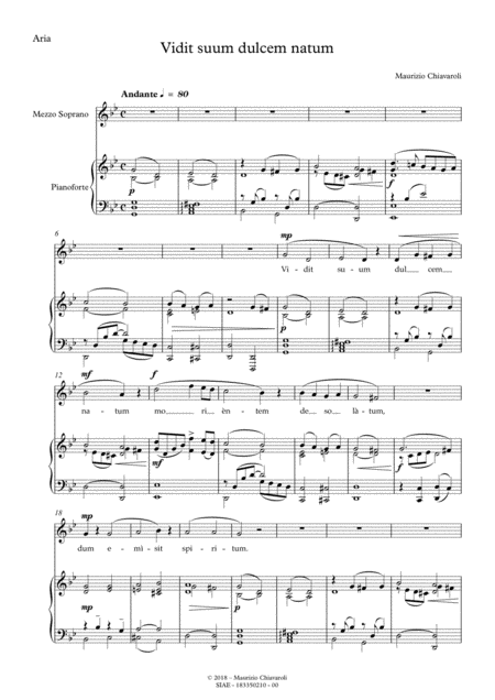 Free Sheet Music Vidit Suum Dulcem Natum