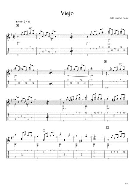 Free Sheet Music Viejo Tab