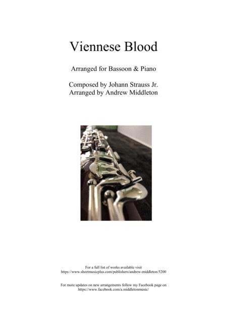 Viennese Blood Arrange For Bassoon And Piano Sheet Music