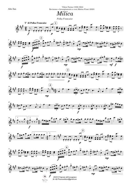 Viktor Parma Milica Polka Francaise Only Parts Sheet Music