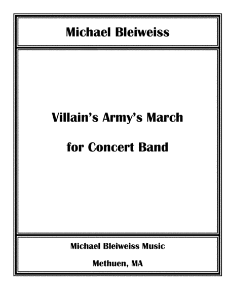 Villains Armys March For Concert Band Parts Sheet Music