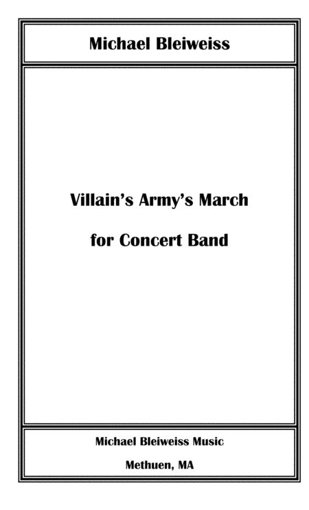 Villains Armys March For Concert Band Score Parts Sheet Music