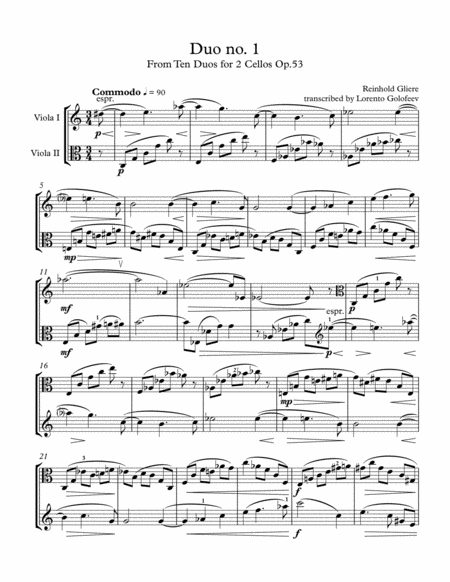 Viola Duo No 1 Sheet Music