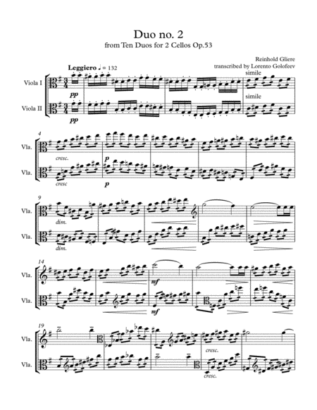 Viola Duo No 2 Sheet Music