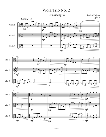 Free Sheet Music Viola Trio No 2