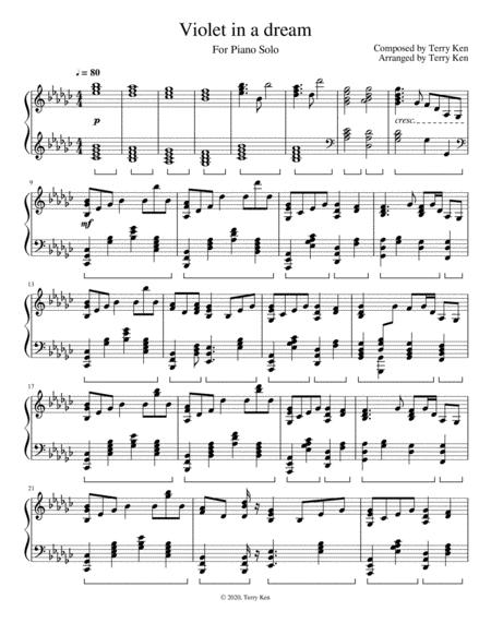 Free Sheet Music Violet In A Dream Piano Solo