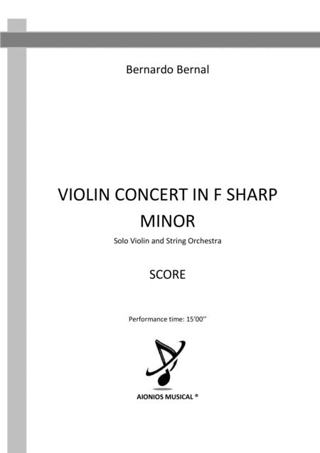 Violin Concert In F Sharp Minor Score Only Sheet Music