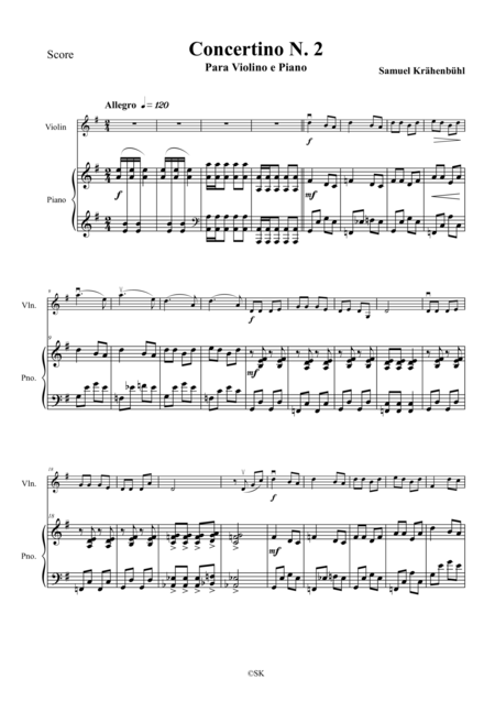 Free Sheet Music Violin Concertino N 2