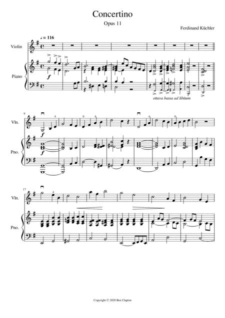 Violin Concertino Op 11 Sheet Music