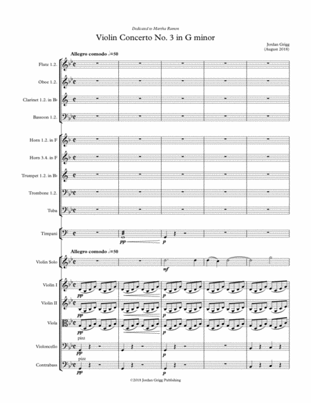 Free Sheet Music Violin Concerto No 3 In G Minor