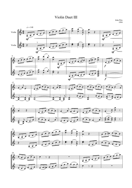 Violin Duet 3 Sheet Music