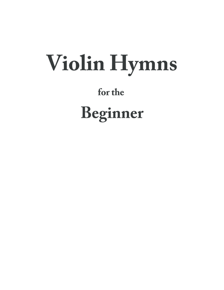 Violin Hymns For The Beginner Sheet Music