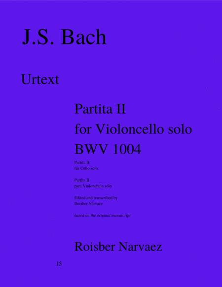 Violoncello Partita 2 Bach Urtext Sheet Music