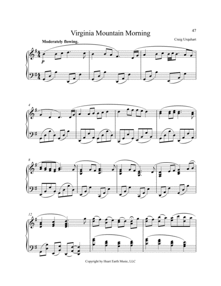 Free Sheet Music Virginia Mountain Morning