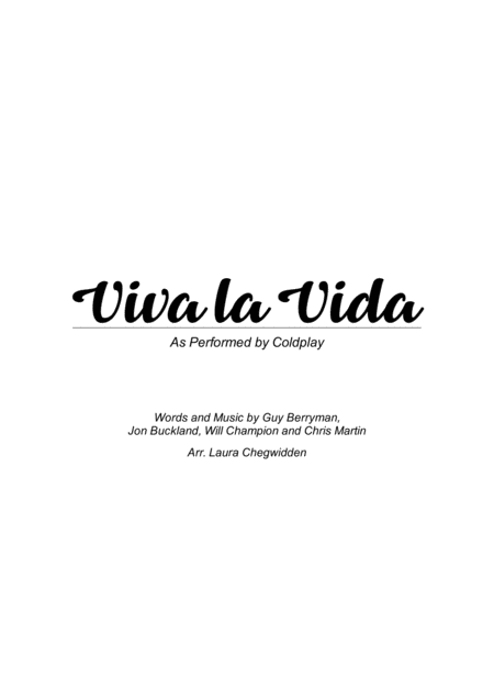 Viva La Vida For String Trio Violin Sheet Music