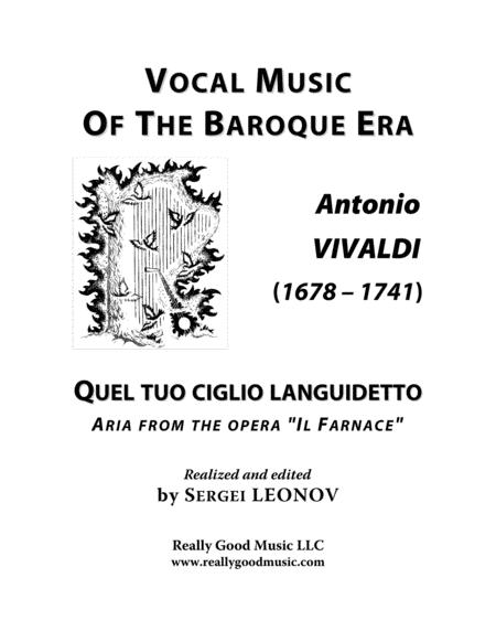 Vivaldi Antonio Quel Tuo Ciglio Languidetto An Aria From The Opera Il Farnace Arranged For Voice And Piano C Major Sheet Music