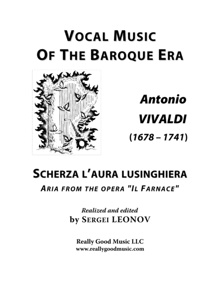 Vivaldi Antonio Scherza L Aura Lusinghiera Aria From The Opera Il Farnace Arranged For Voice And Piano A Major Sheet Music