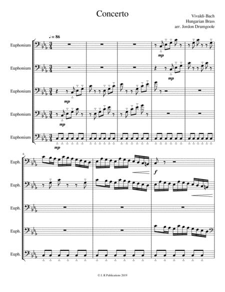 Free Sheet Music Vivaldi Bach Concerto Based On The Hungarian Brass Quintet Transcrition