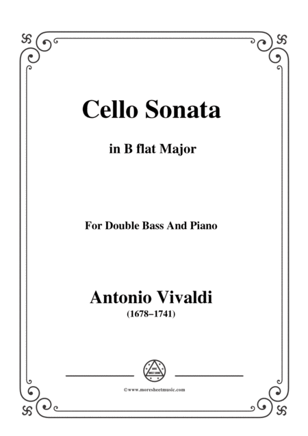 Vivaldi Cello Sonata In B Flat Major Op 14 Rv 45 From 6 Cello Sonatas Le Clerc Sheet Music