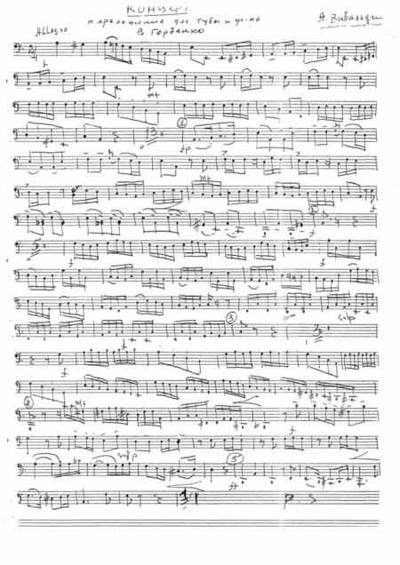 Free Sheet Music Vivaldi Concerto For 2 Violins And Orchestra For Trombone