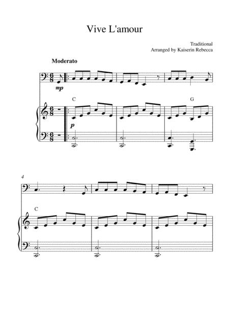 Vive L Amour Cello Solo And Piano Accompaniment With Chords Sheet Music