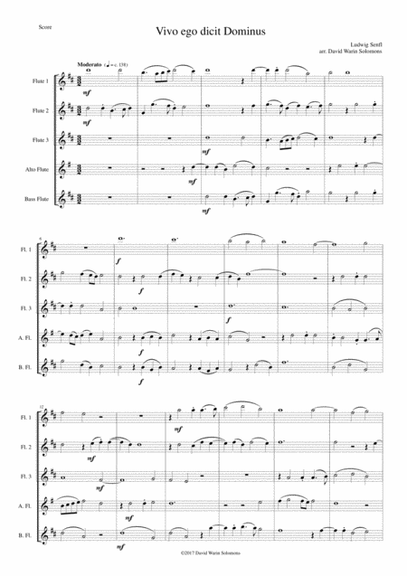 Vivo Ego Dicit Dominus I Am Alive Says The Lord For Flute Quintet Sheet Music