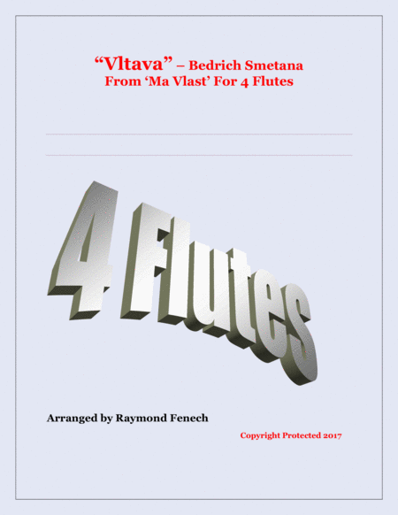 Vltava From Ma Vlast For 4 Flutes Sheet Music