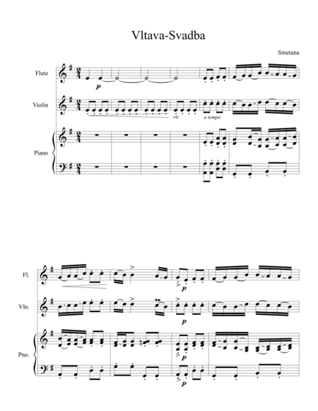 Vltava Wedding For Flute Violin And Piano Sheet Music