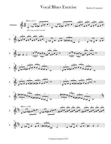 Vocal Blues Exercises Sheet Music