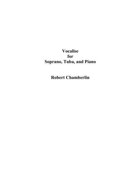 Vocalise For Soprano Tuba And Piano Sheet Music