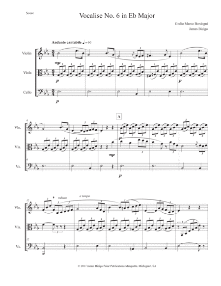 Free Sheet Music Vocalise No 6 In Eb Majorl