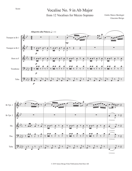 Vocalise No 9 In Ab Major From 12 Vocalises For Mezzo Soprano Sheet Music