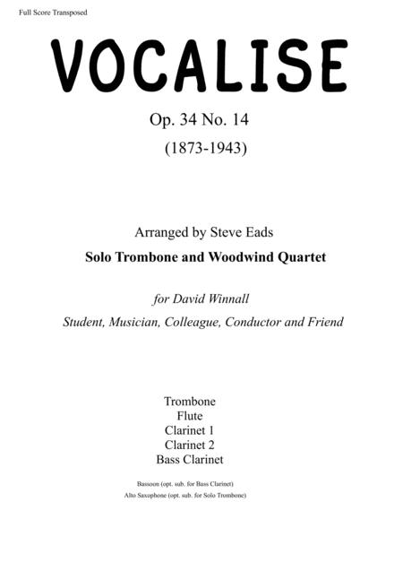 Free Sheet Music Vocalise Solo Trombone And Wind Quartet