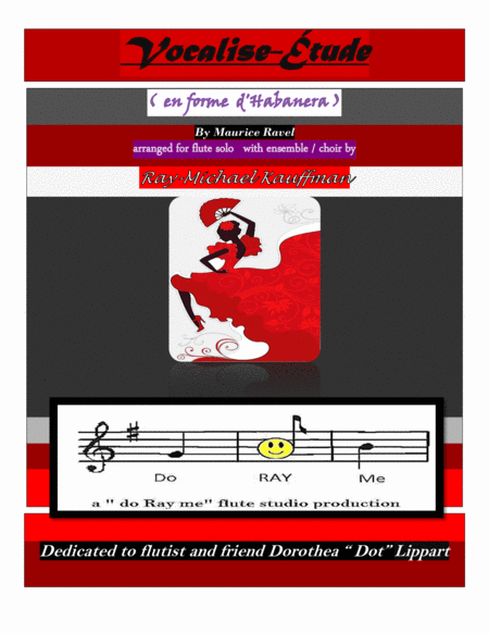 Vocalise Tude En Forme D Habanera By Ravel For Flute Solo And Flute Ensemble Choir Sheet Music