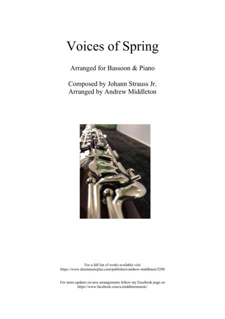 Voices Of Spring Arranged For Bassoon And Piano Sheet Music