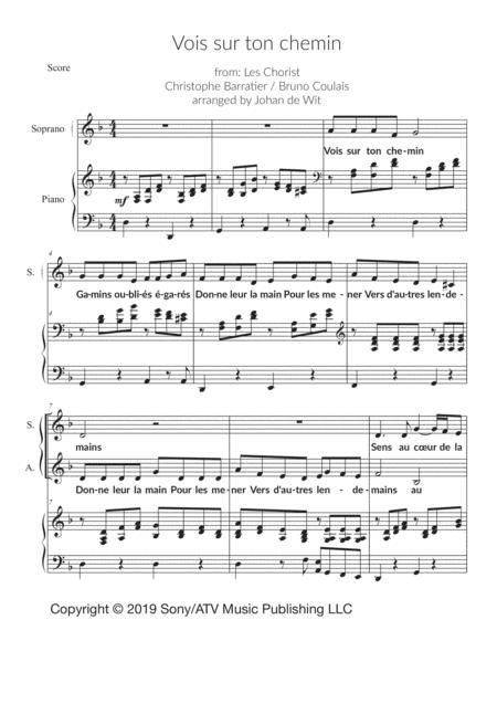 Free Sheet Music Vois Sur Ton Chemin For Sa And Ensemble