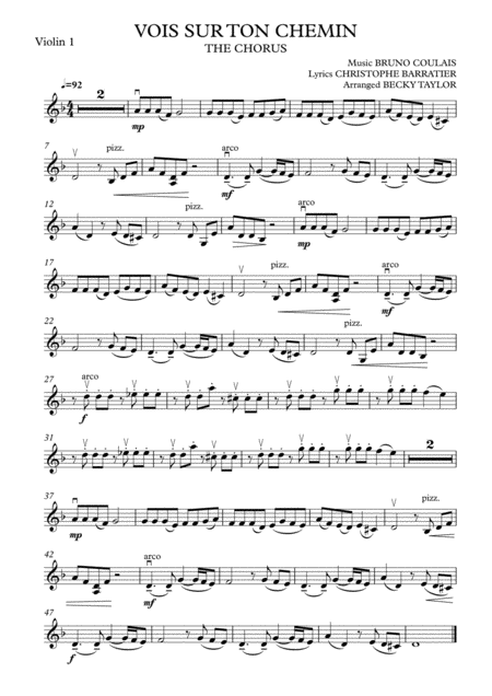 Free Sheet Music Vois Sur Ton Chemin