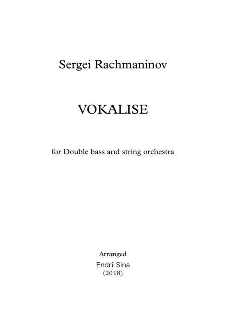 Vokalise For C Bass And String Orchestra Sheet Music