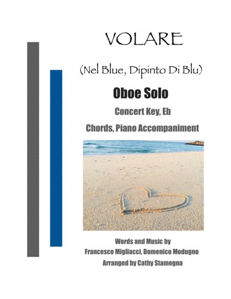 Free Sheet Music Volare Nel Blu Dipinto Di Blu Oboe Solo Chords Piano Accompaniment