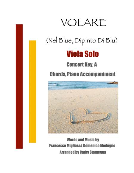 Free Sheet Music Volare Nel Blu Dipinto Di Blu Viola Solo Chords Piano Accompaniment