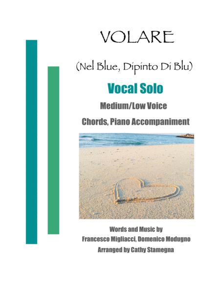 Volare Nel Blu Dipinto Di Blu Vocal Solo Medium Low Voice Chords Piano Accompaniment Sheet Music