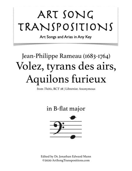 Volez Tyrans Des Airs Aquilons Furieux Transposed To B Flat Major Sheet Music