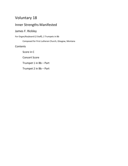 Free Sheet Music Voluntary 18 Inner Strengths Manifested