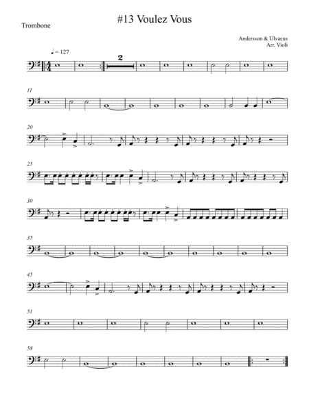 Voulez Vous Trombone From Mamma Mia Sheet Music