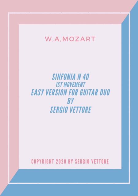 W A Mozart Symphonie N 40 1st Movement Easy Version For Guitar Duet Sheet Music