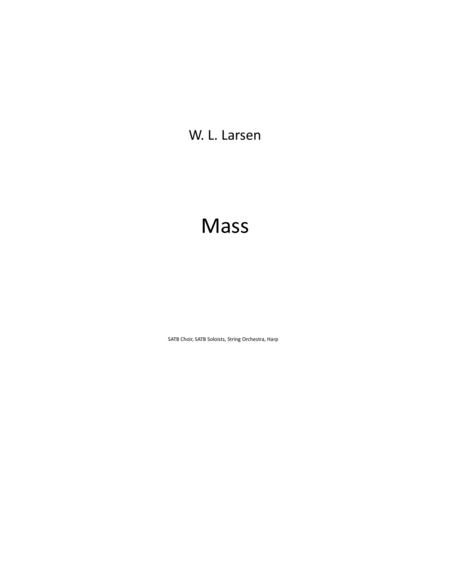 W L Larsen Mass Sheet Music